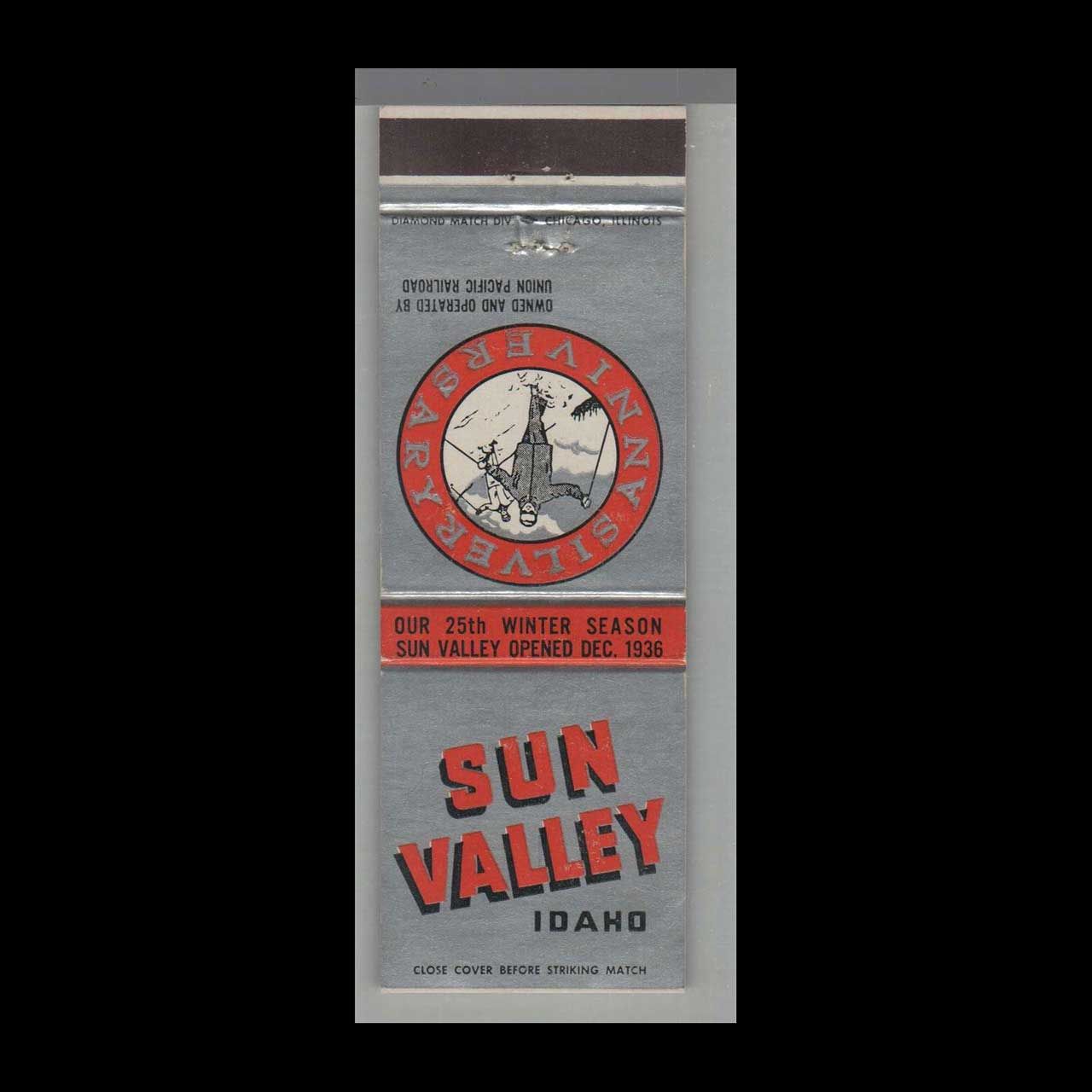 Sun Valley Idaho Silver Anniversary Vintage Matchbook Advertising Cover