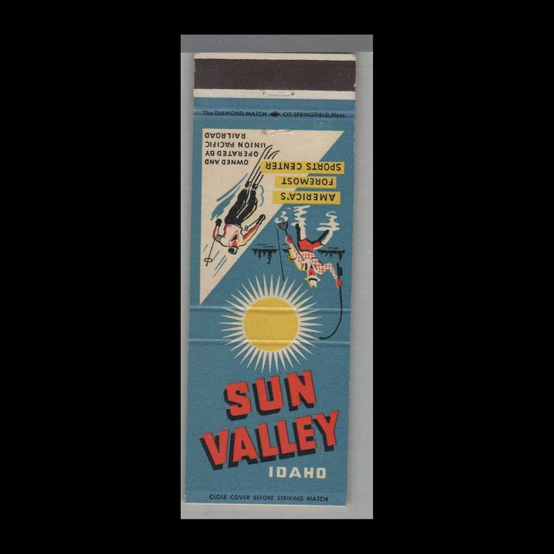 Sun Valley Idaho America&#39;s Foremost Sports Center Vintage Matchbook Advertising Cover