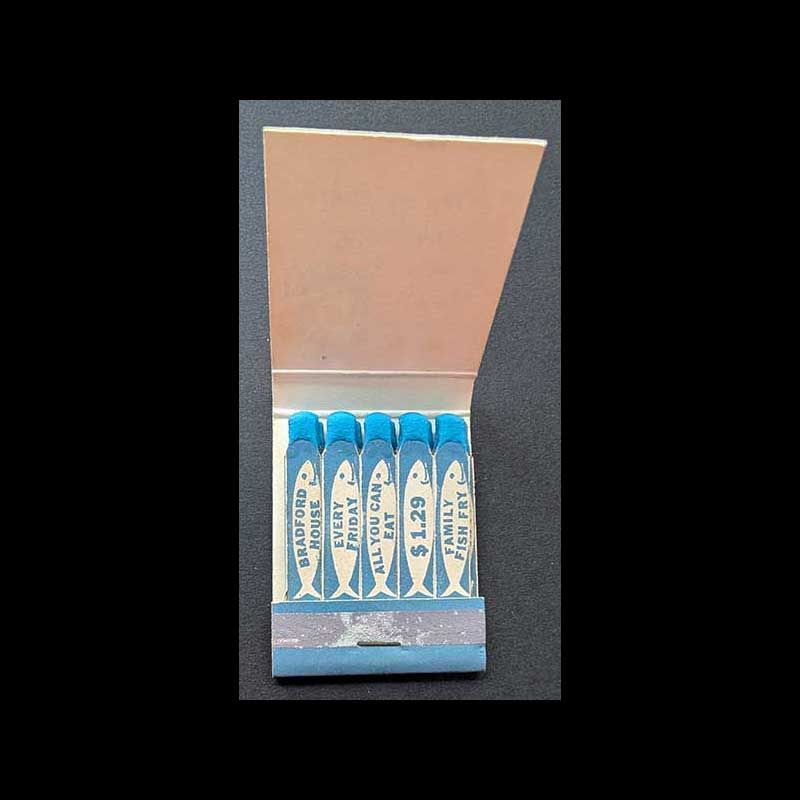 Feature Matchbook Full Book Grant&#39;s Bradford House Restaurant Coast To Coast Vintage Matchbook Advertising Cover
