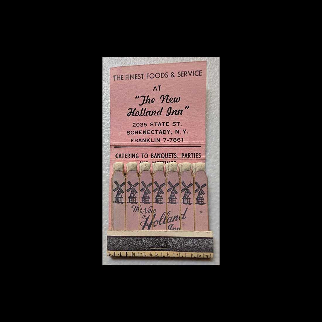 Feature Matchbook Full Book The New Holland Inn Restaurant Schenectady, NY Vintage Matchbook Advertising Cover