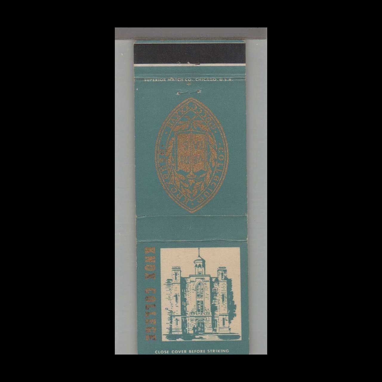 College - University- Knox College Vintage Matchbook Advertising Cover