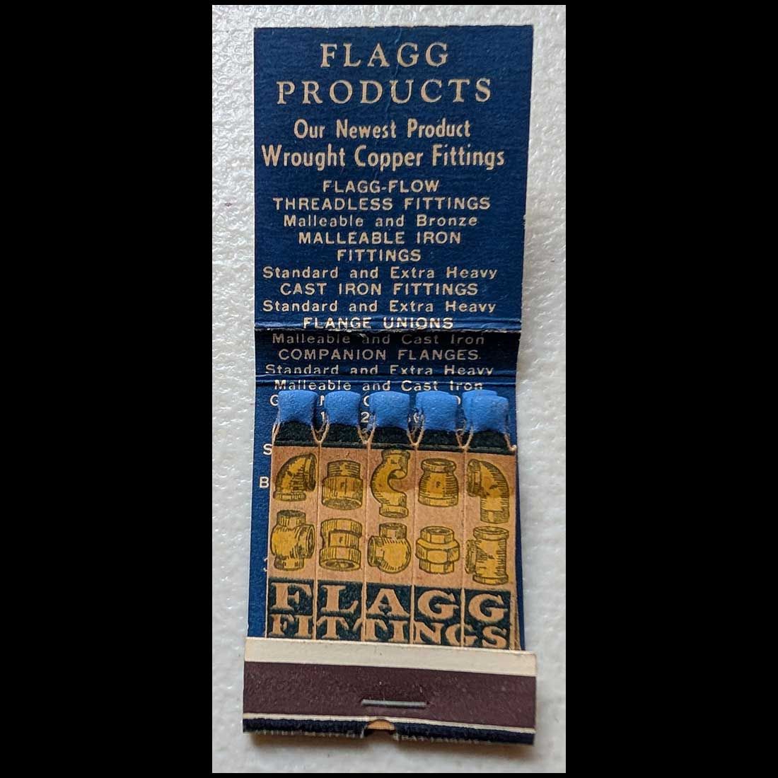 Feature Matchbook Full Book Flagg Wrought Fittings Stowe, PA Vintage Matchbook Advertising Cover