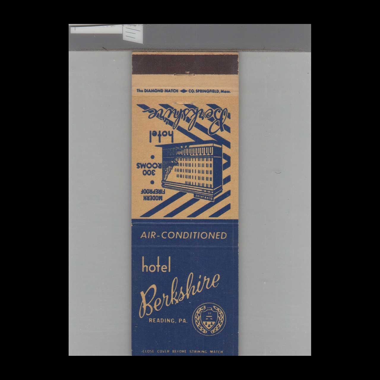 Hotel Berkshire Reading, PA Vintage Matchbook Advertising Cover