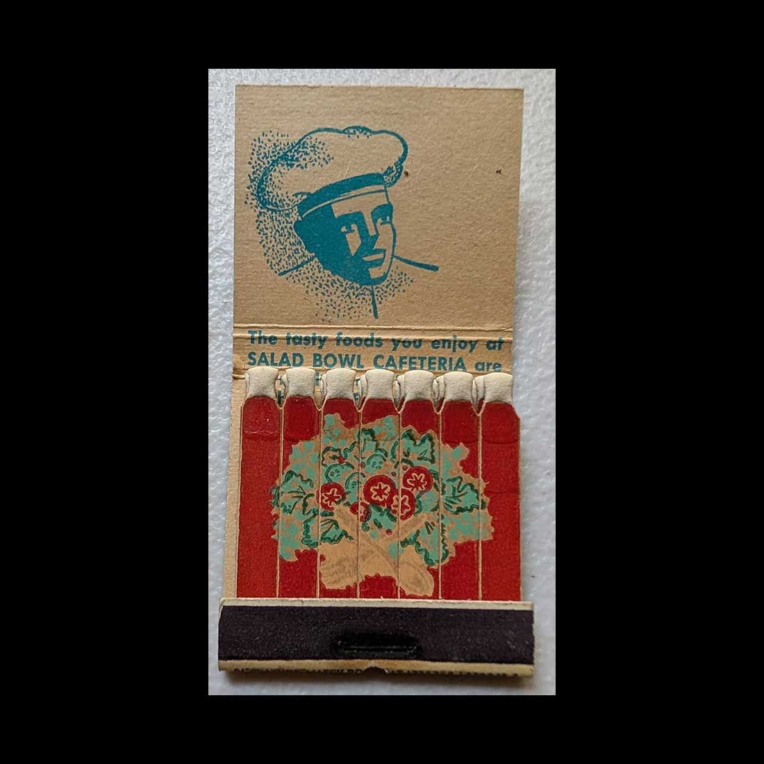 Feature Matchbook Full Book Salad Bowl Cafeteria Lindell At Sarah Vintage Matchbook Advertising Cover