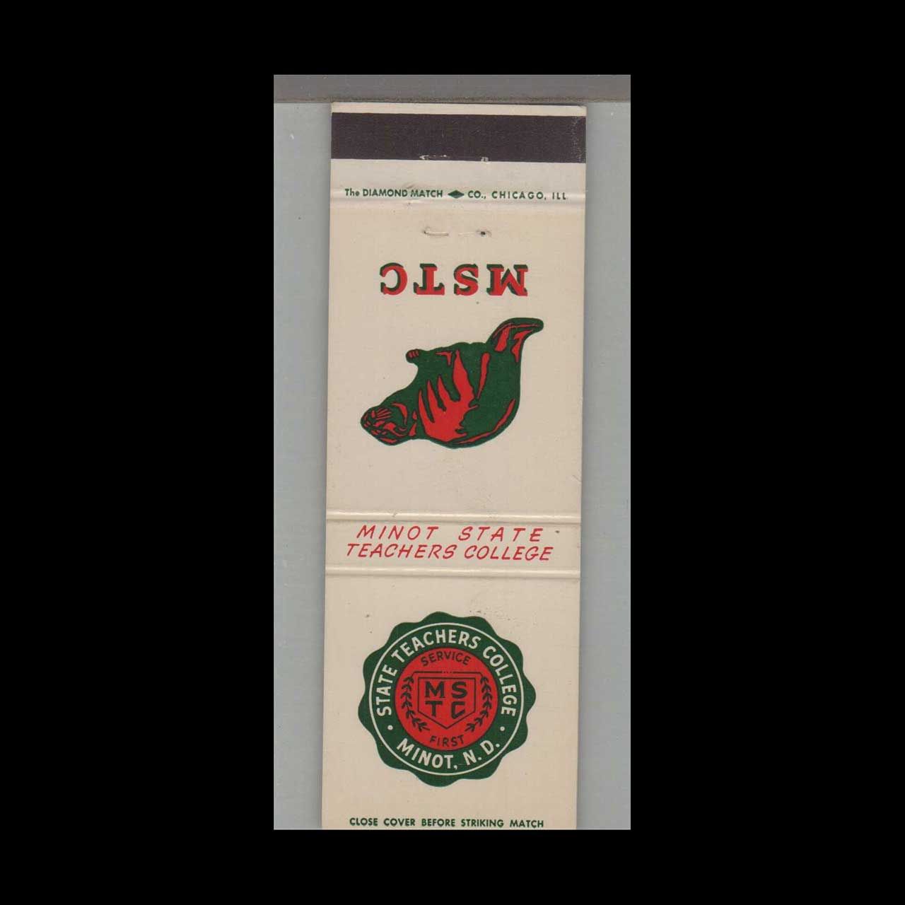 College - University- Minot State Teachers College Vintage Matchbook Advertising Cover