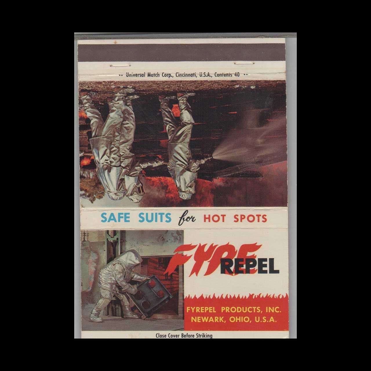 Fyre Repel Products Inc Newark OH Vintage Matchbook Advertising Cover