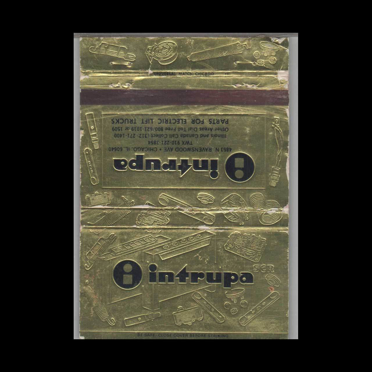 Intrupa Chicago IL Vintage Matchbook Advertising Cover