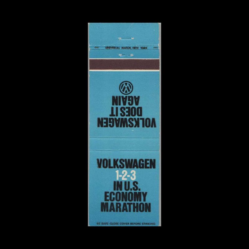 Volkswagen Does It Again Vintage Matchbook Advertising Cover