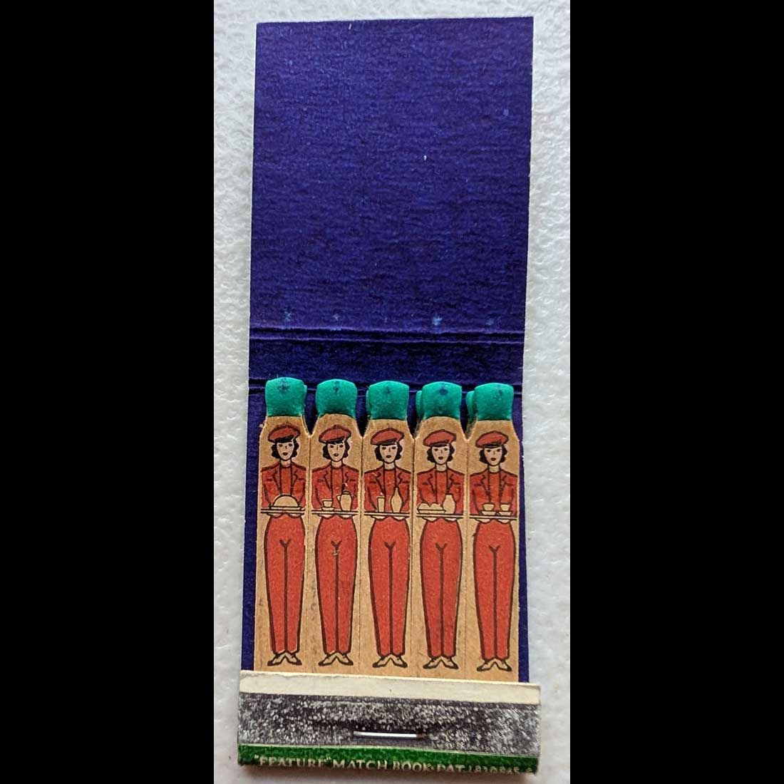 Feature Matchbook Full Book Carnival Drive-In Restaurant Car Hops Vintage Matchbook Advertising Cover