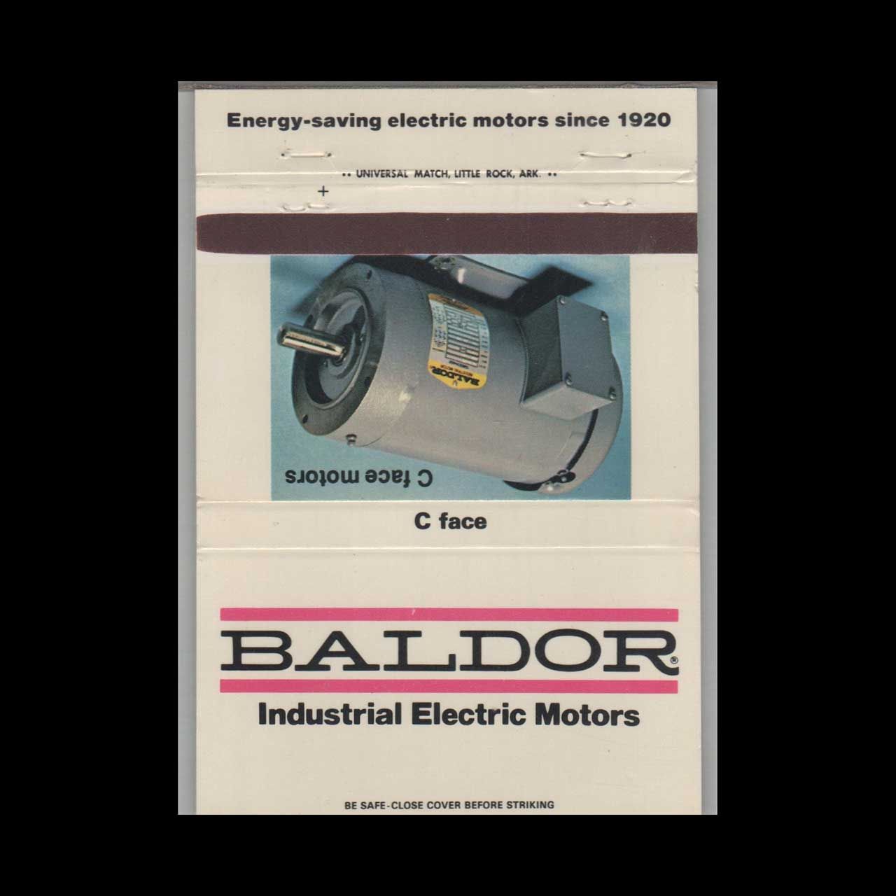 Baldor Industrial Electric Motors #14 Vintage Matchbook Advertising Cover
