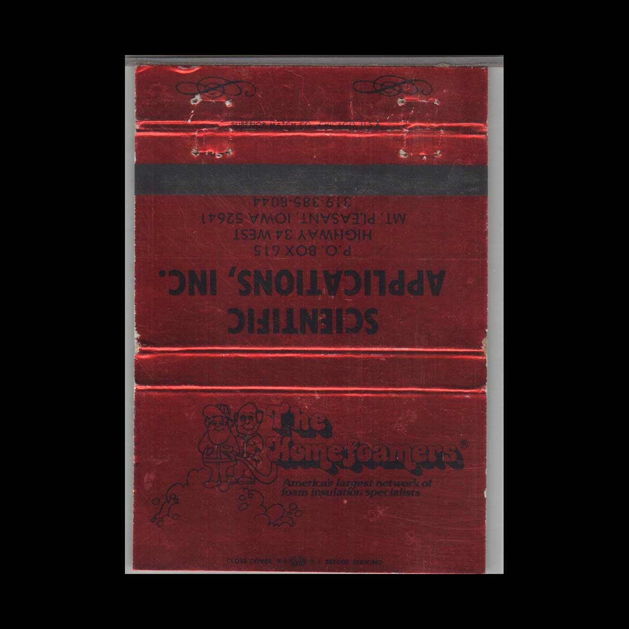 The Home Farmers West Pleasant Iowa Vintage Matchbook Advertising Cover