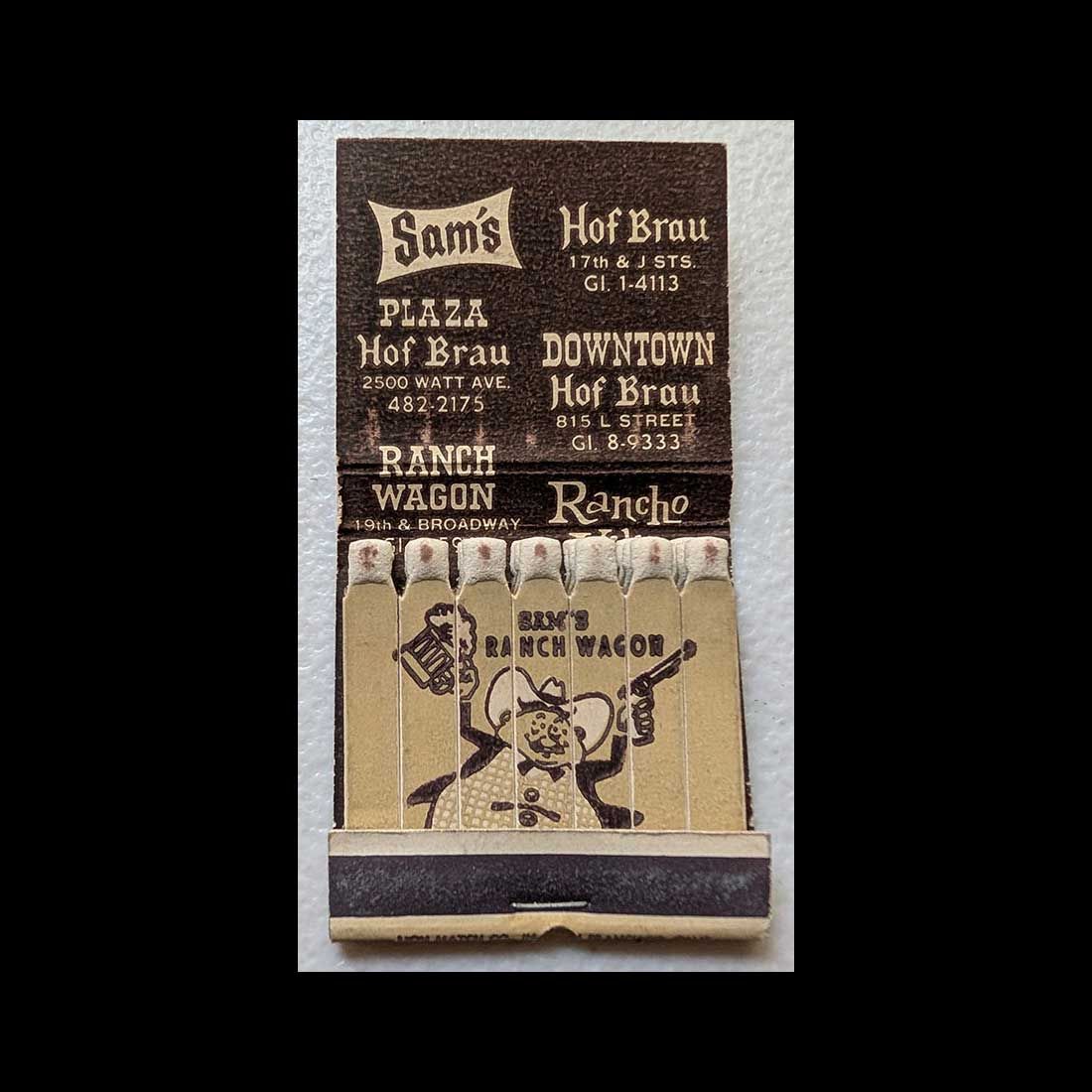 Feature Matchbook Full Book Sam&#39;s Restaurants San Francisco, CA Vintage Matchbook Advertising Cover