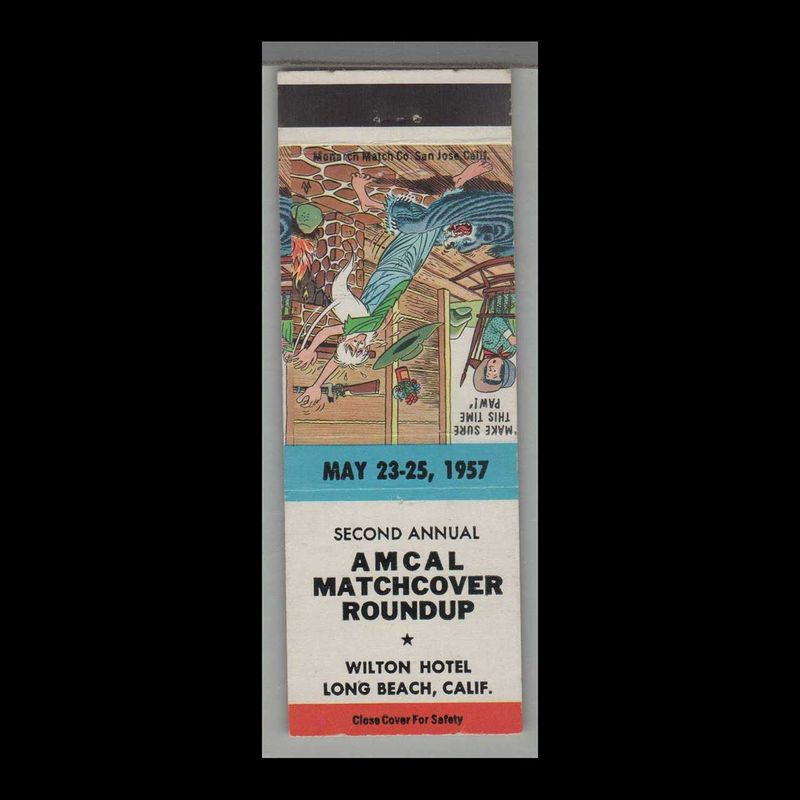 AMCA Matchcover Roundup Long Beach, CA Vintage Matchbook Advertising Cover