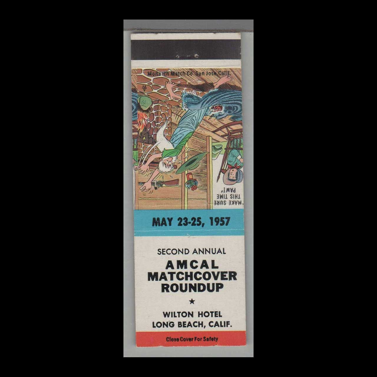 AMCA Matchcover Roundup Long Beach, CA Vintage Matchbook Advertising Cover
