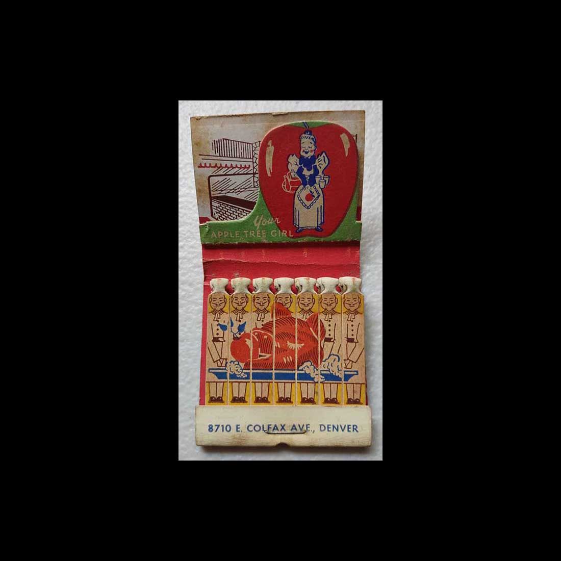 Vintage Feature Spot Striker Display Matchbook Apple Tree Shanty Denver CO Vintage Matchbook Advertising Cover