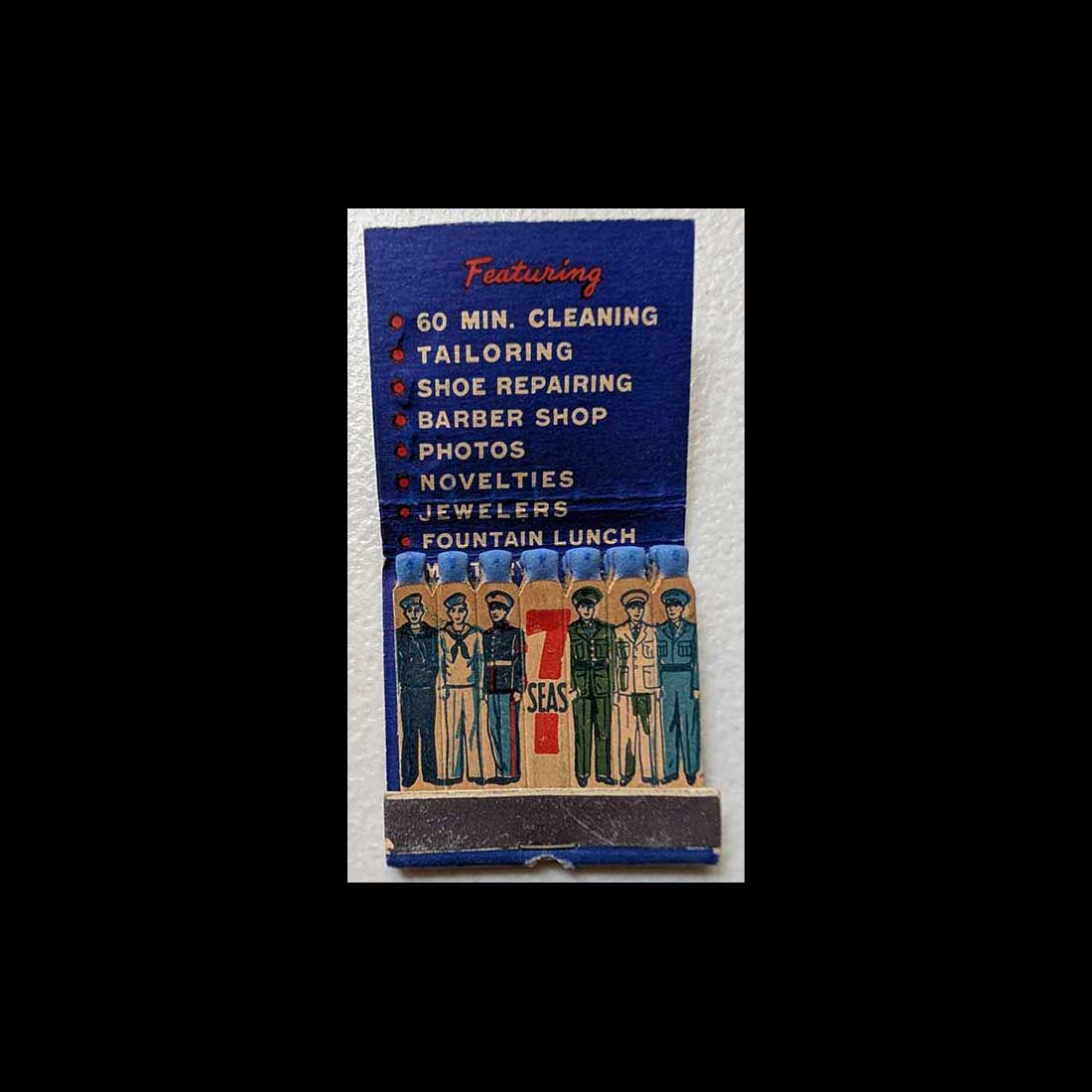 Feature Matchbook Full Book 7 Seas Locker Club &amp; Clothiers San Diego, CA Vintage Matchbook Advertising Cover