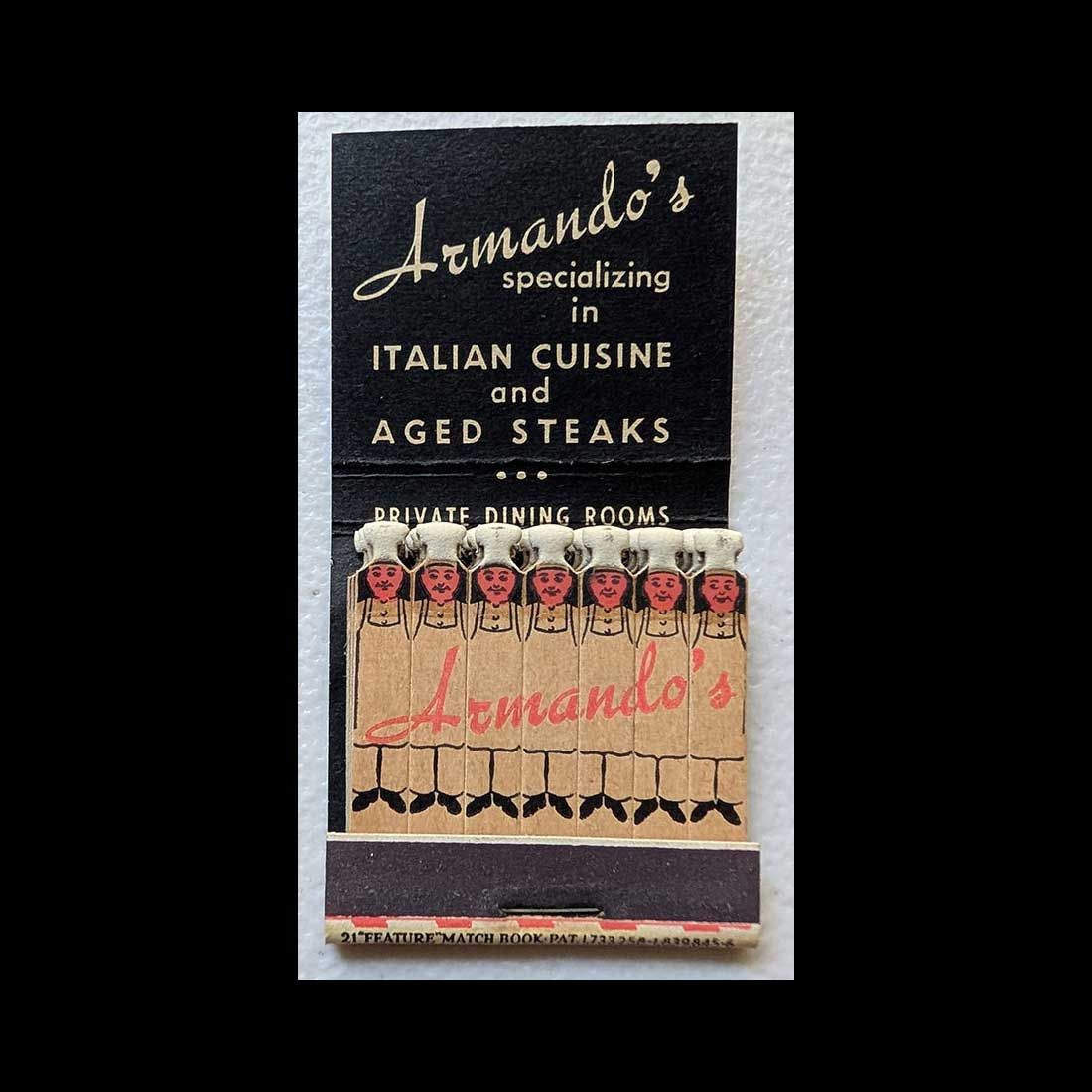 Feature Matchbook Full Book Amando&#39;s Restaurant &amp; Cocktails Rush St Chicago IL Vintage Matchbook Advertising Cover
