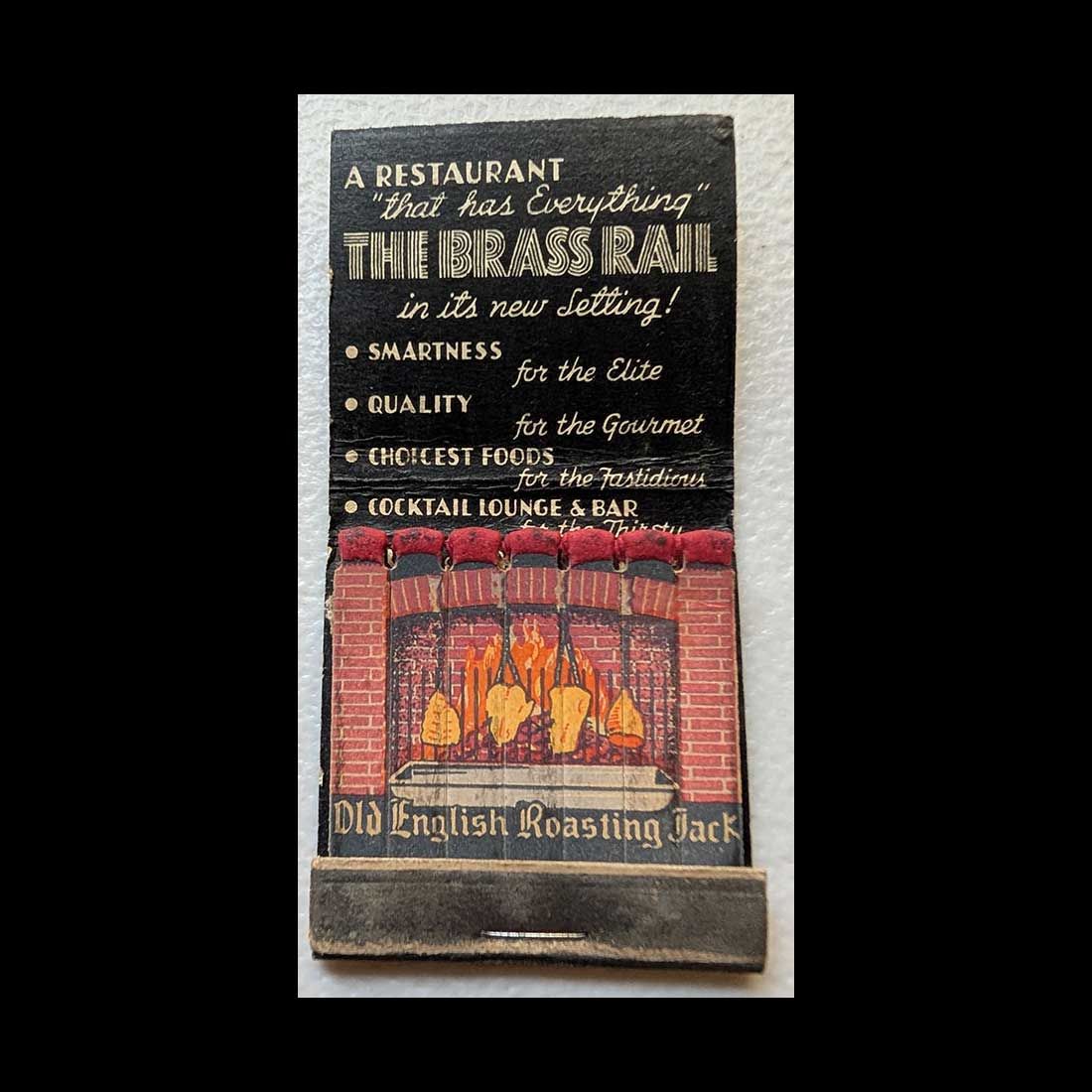 Feature Matchbook Full Book The Brass Rail Restaurant New York, NY Vintage Matchbook Advertising Cover