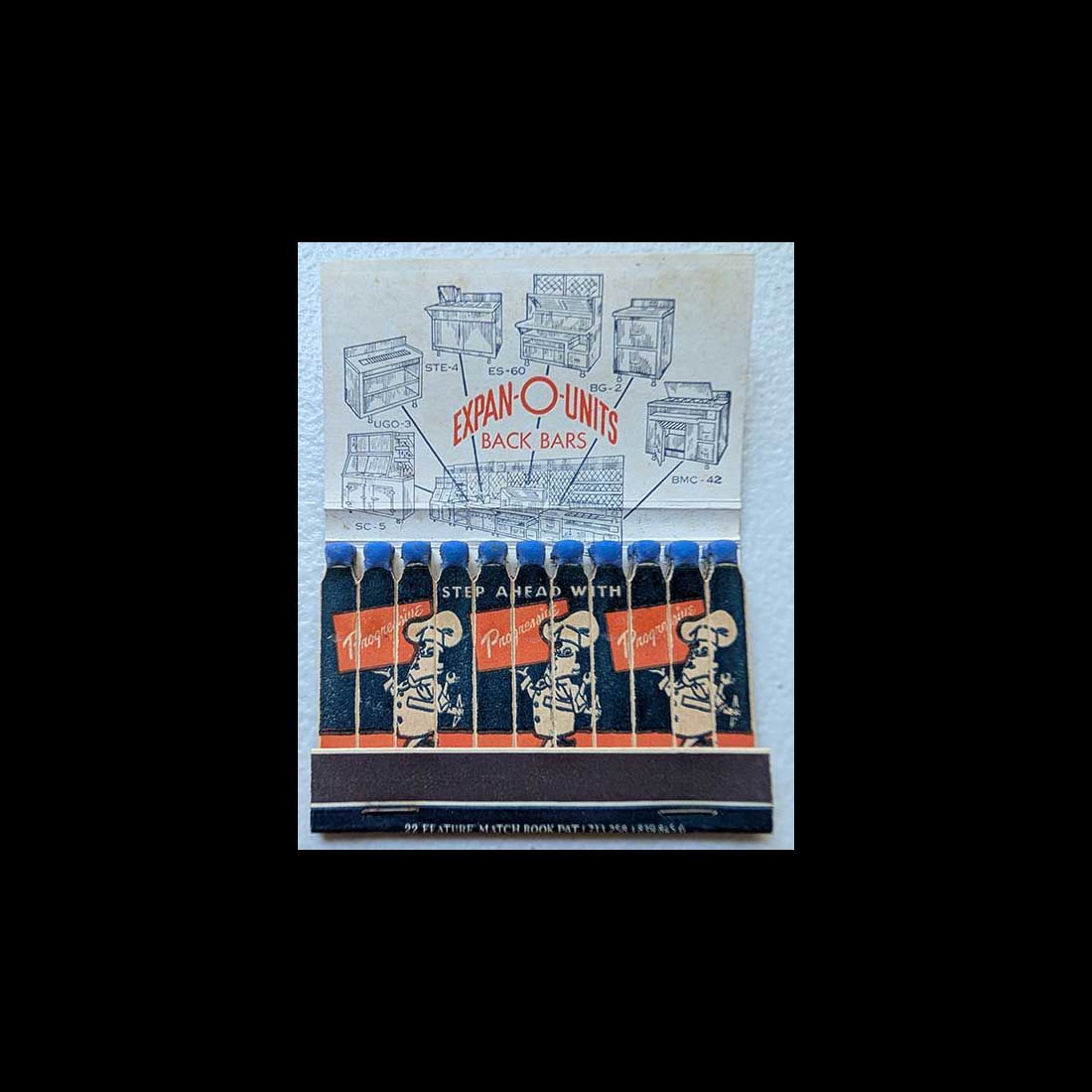 Feature Matchbook Full Book Progressive Food Service Equipment Philadelphia PA Vintage Matchbook Advertising Cover