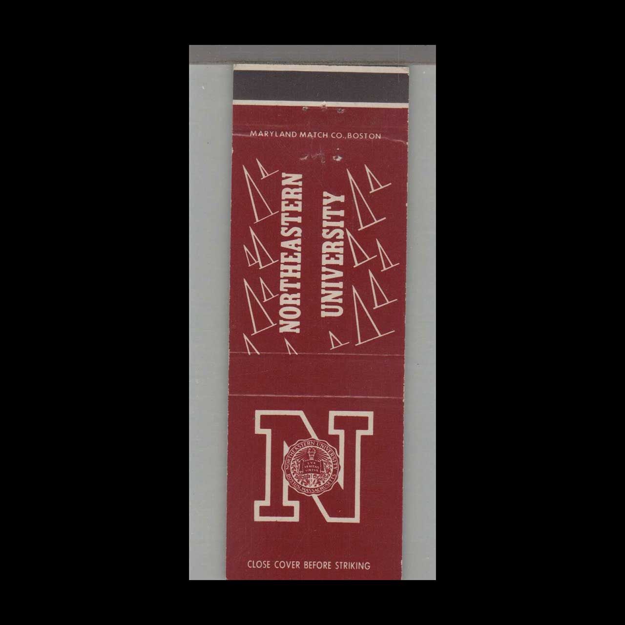 College - University- Northeastern University Boston, MA Vintage Matchbook Advertising Cover