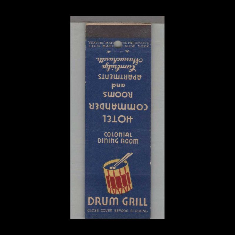 Music Related -  Drum Grill Cambridge, MA Vintage Matchbook Advertising Cover
