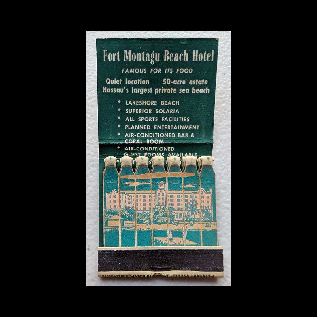 Feature Matchbook Full Book Fort Montagu Beach Hotel Nassau, Bahamas Vintage Matchbook Advertising Cover