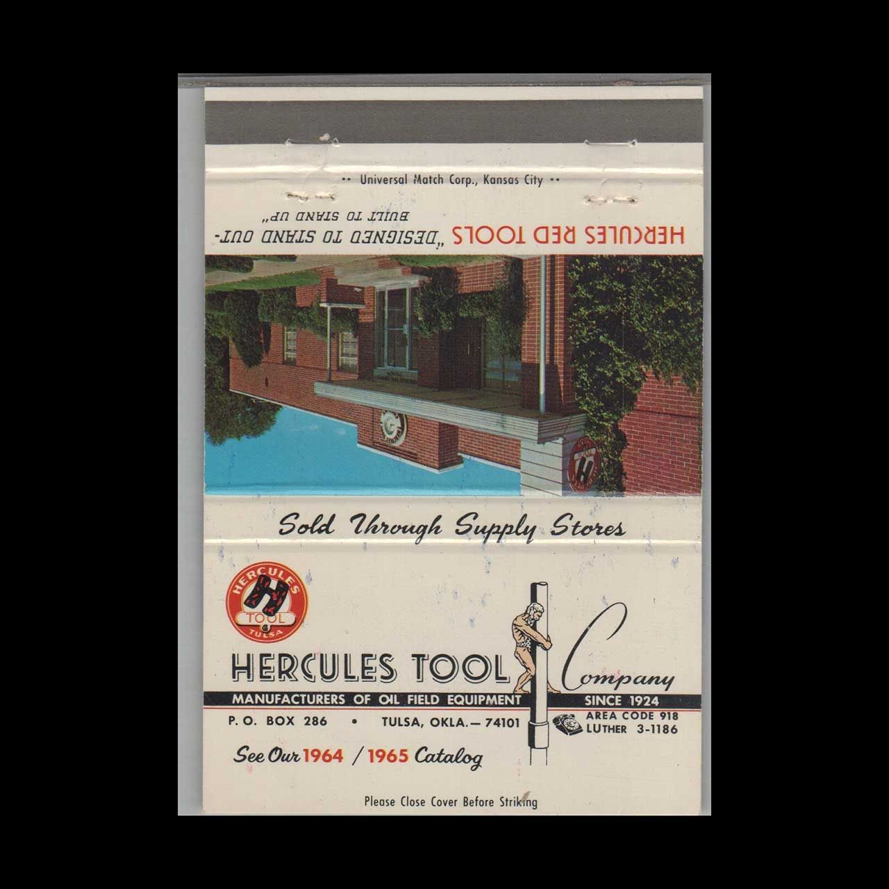 Hercules Tool Company Tulsa OK Vintage Matchbook Advertising Cover