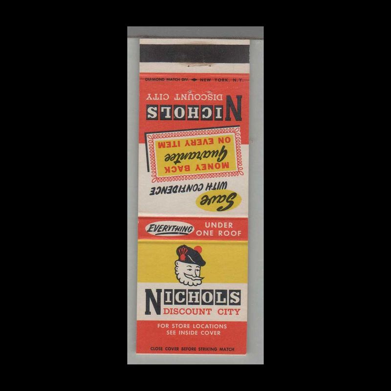 Nichols Discount City Corning, NY Vintage Matchbook Advertising Cover