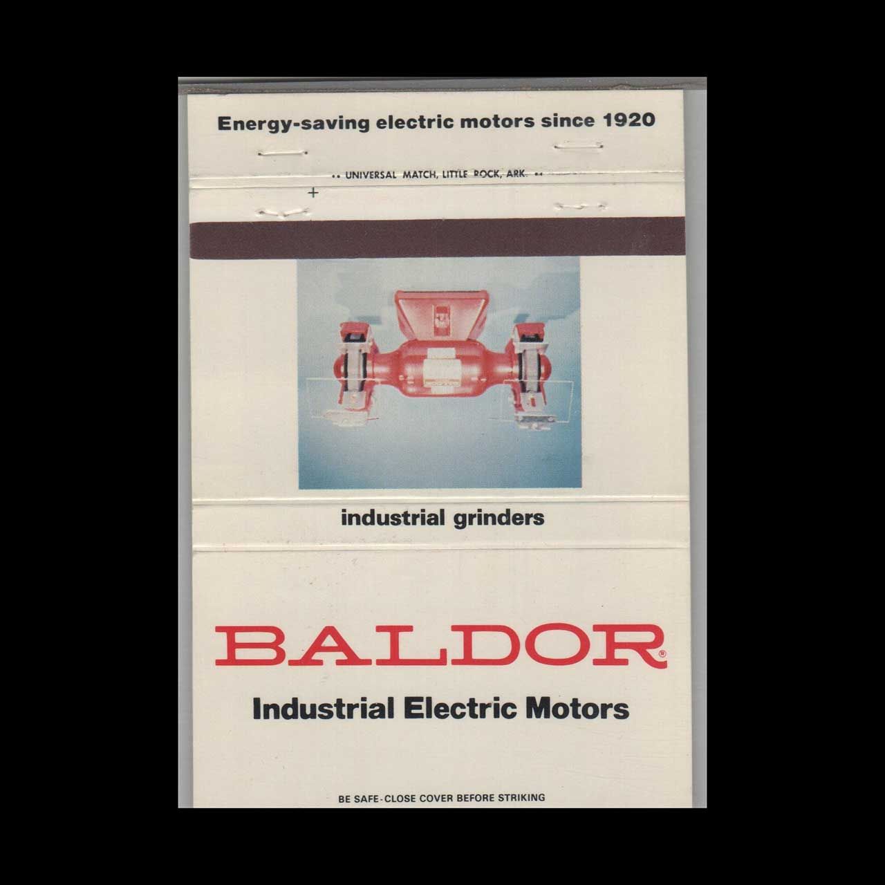 Baldor Industrial Electric Motors #2 Vintage Matchbook Advertising Cover