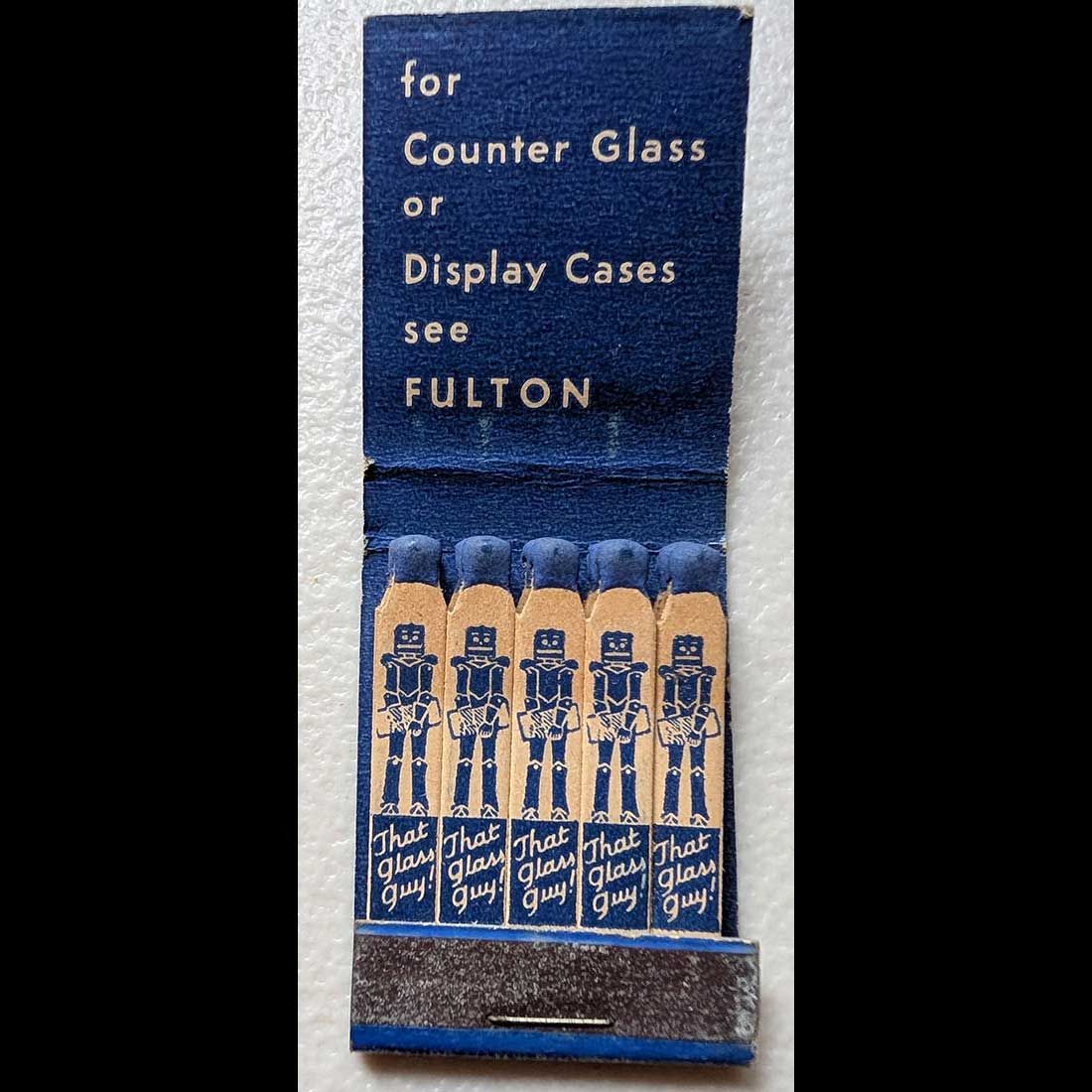 Feature Matchbook Full Book The Fulton Glass Company Hartford City, IN Vintage Matchbook Advertising Cover