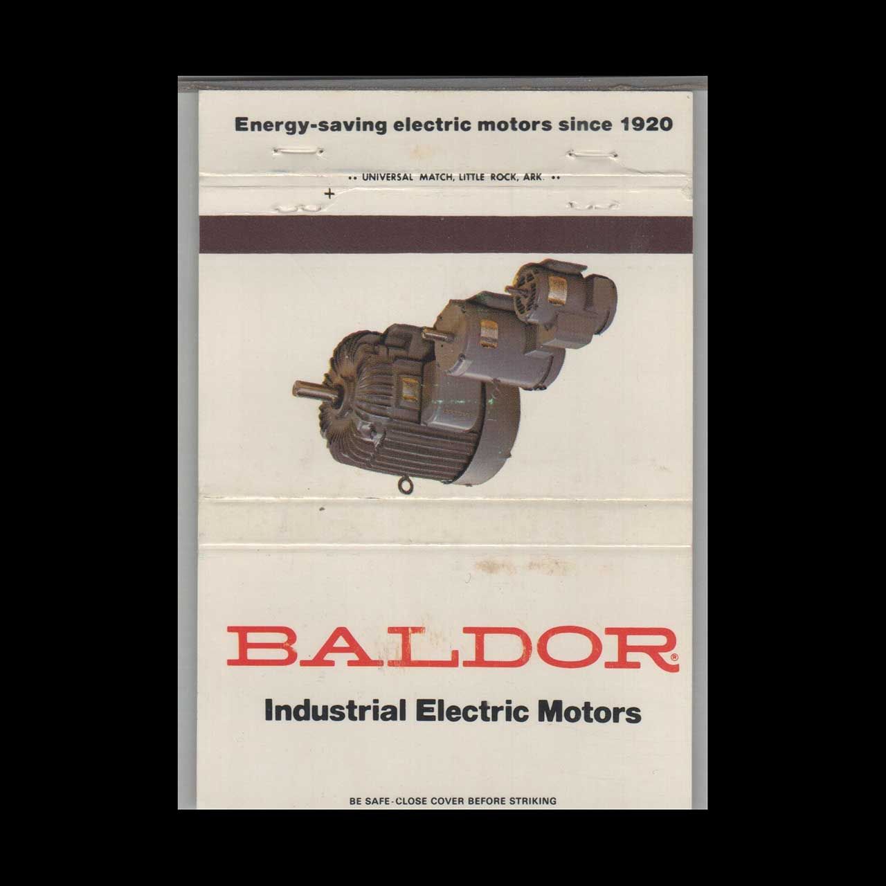 Baldor Industrial Electric Motors #7 Vintage Matchbook Advertising Cover