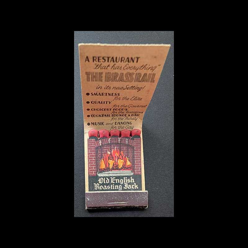 Feature Matchbook Full Book The Brass Rail Restaurant New York, NY Vintage Matchbook Advertising Cover