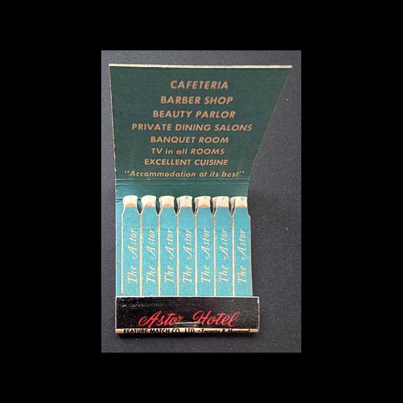 Feature Matchbook Full Book Astor Hotel Drive In Hotel Burnaby, BC Vintage Matchbook Advertising Cover