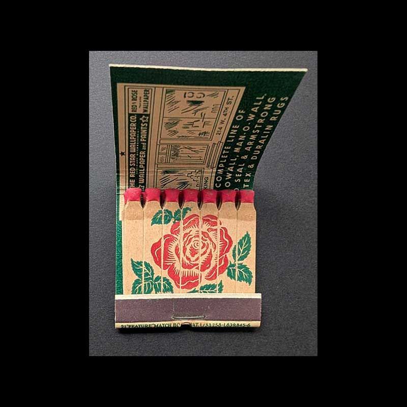 Feature Matchbook Full Book Red Star Wallpaper Co. Wilmington Vintage Matchbook Advertising Cover
