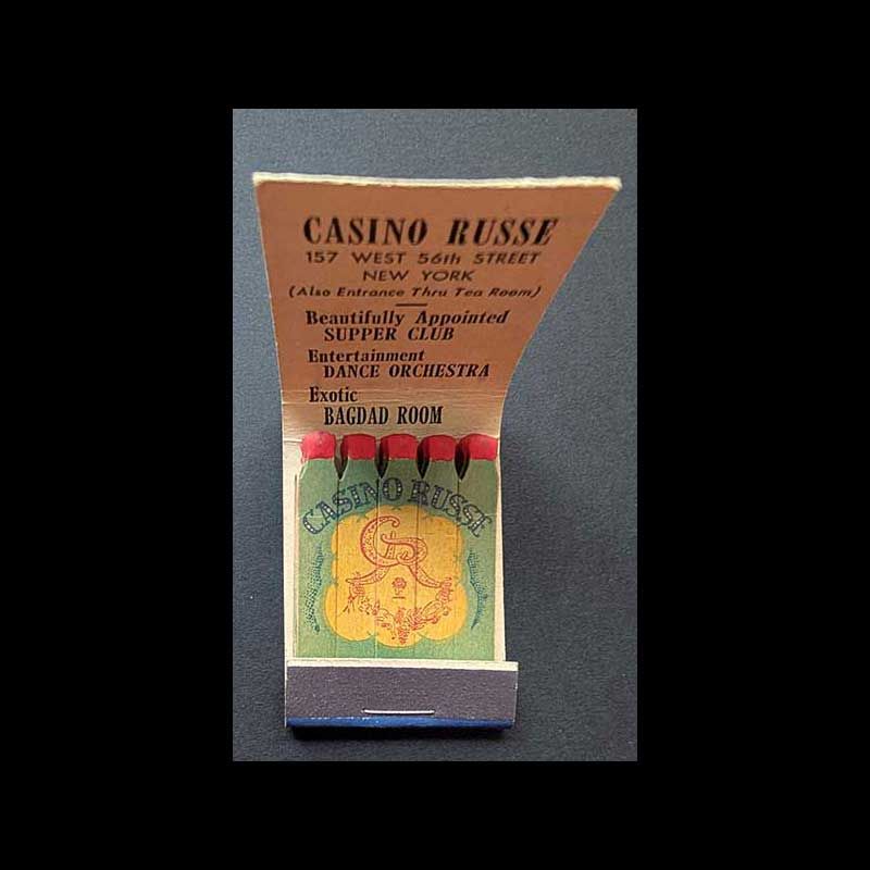 Feature Matchbook Full Book Casino Russe New York, NY Vintage Matchbook Advertising Cover