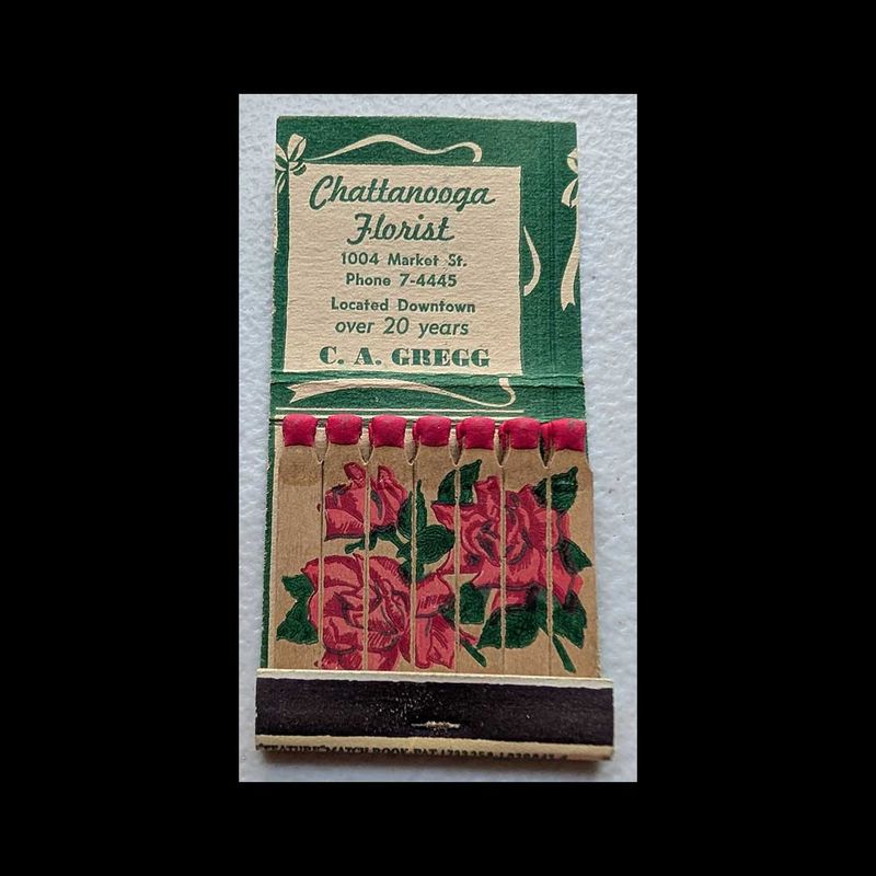 Feature Matchbook Full Book Chattanooga Florist Chattanooga, TN Vintage Matchbook Advertising Cover