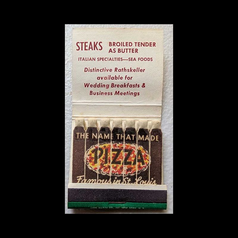 Feature Matchbook Full Book Parente&#39;s Italian Village - PIZZA St. Louis, MO Vintage Matchbook Advertising Cover