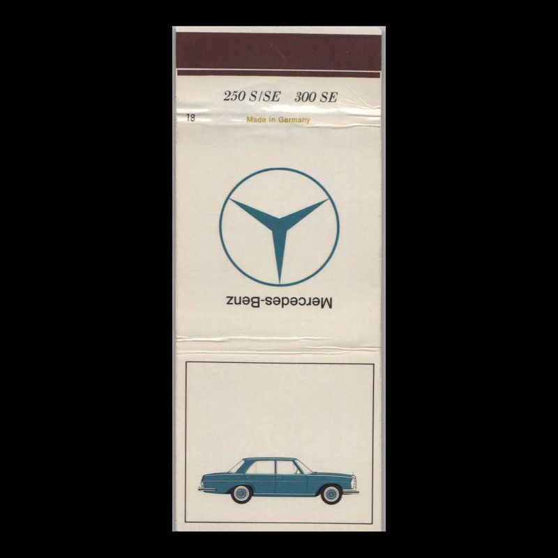 Vintage Mercedes Benz 250 SE  300 SE Vintage Matchbook Advertising Cover