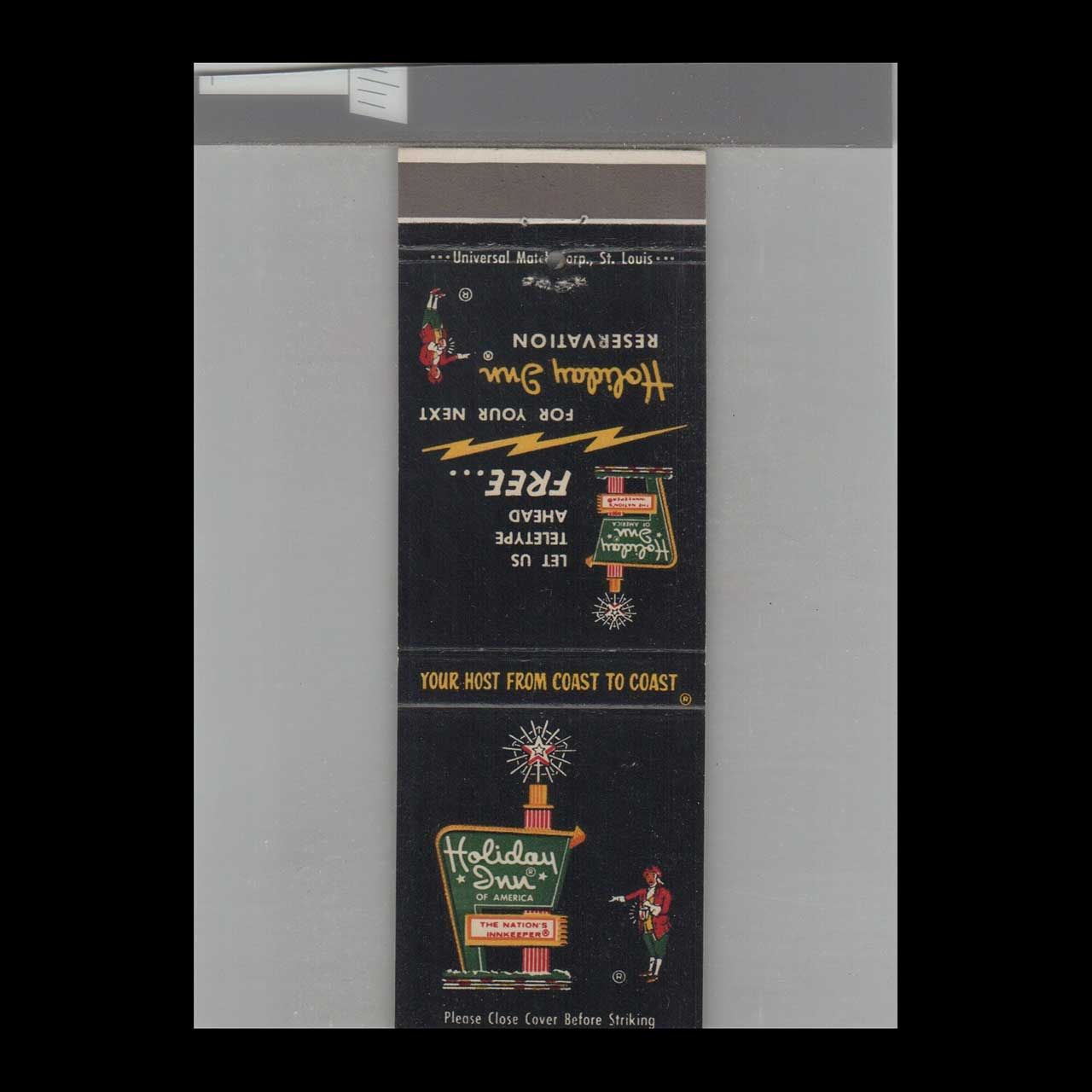 Holiday Inn Motel Greenville, SC Vintage Matchbook Advertising Cover