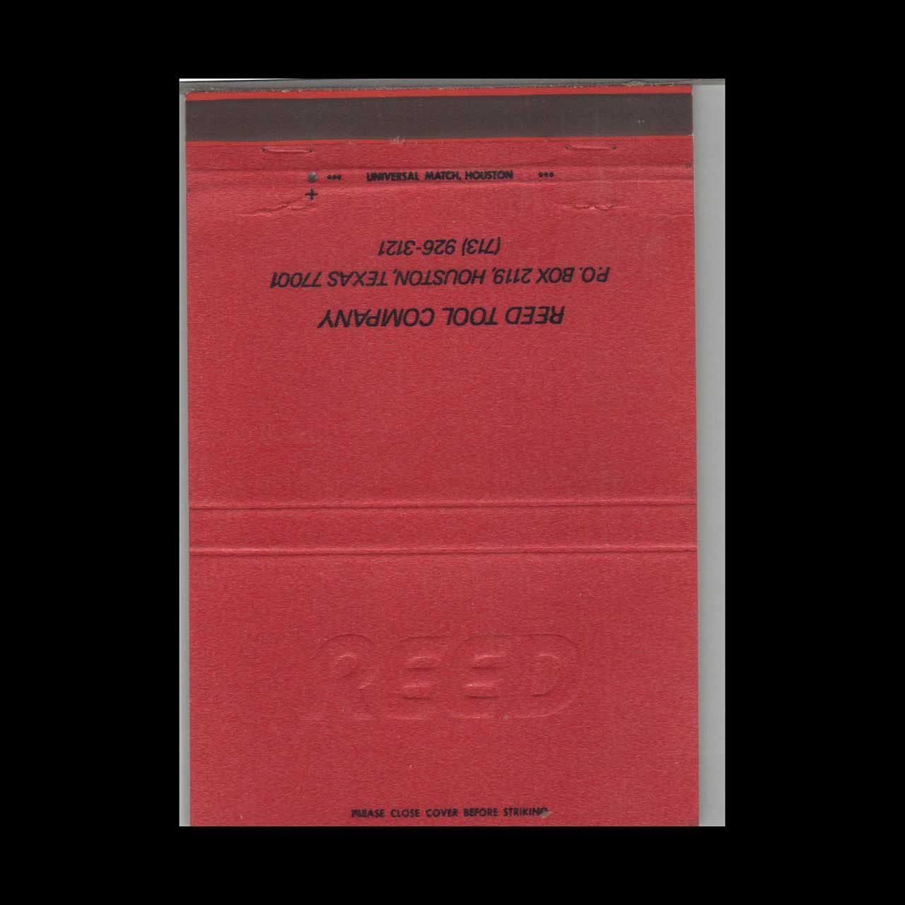 Reed Tool Company Houston TX Vintage Matchbook Advertising Cover