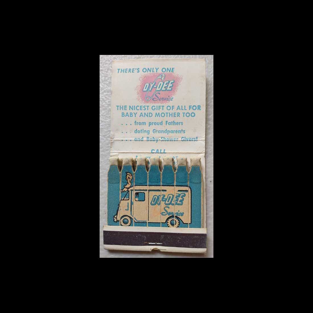 Vintage Feature Matchbook Dy-Dee Diaper Service  Throughout Massachusetts Vintage Matchbook Advertising Cover