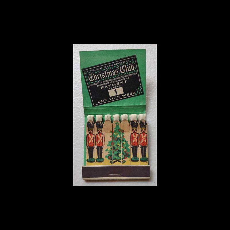 Full Vintage Feature Matchbook First Peoples Bank Johnson City, TN Christmas Clu Vintage Matchbook Advertising Cover