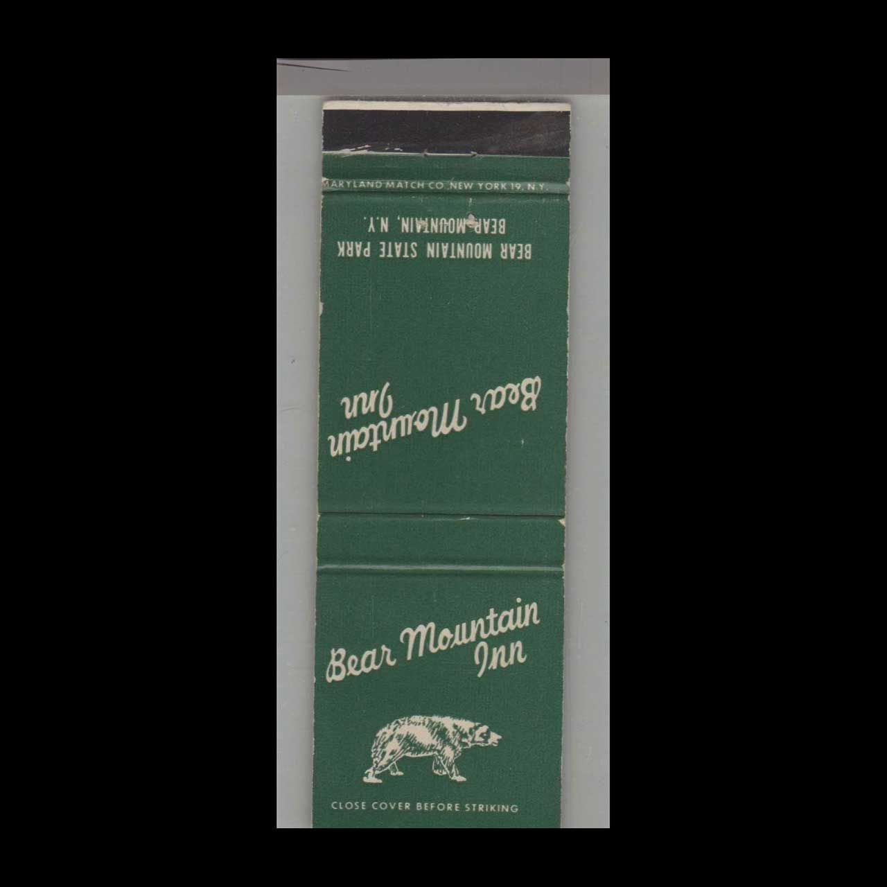 Bear Mountain Inn Bear Mountain, NY Vintage Matchbook Advertising Cover