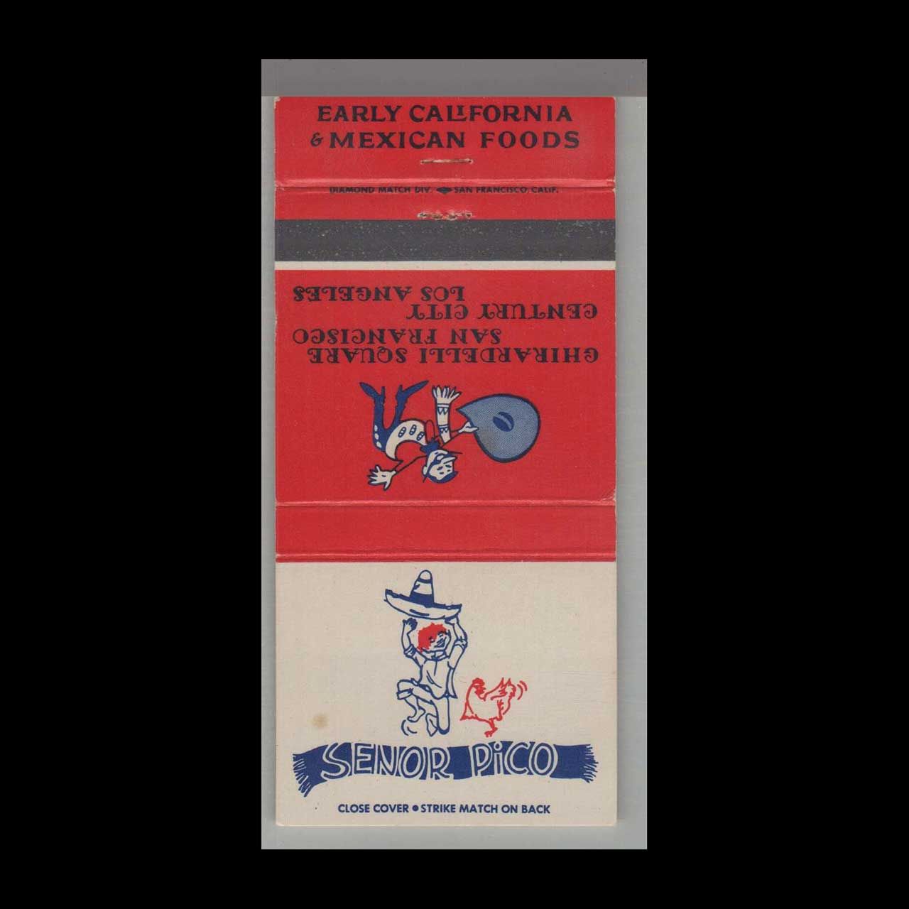 Rooster - Senor Pico Restaurant San Francisco, CA Vintage Matchbook Advertising Cover