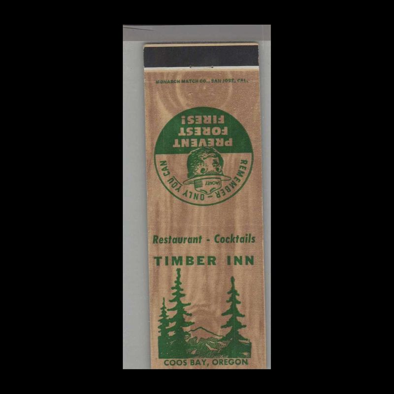 Timber Inn Coos Bay, OR Vintage Matchbook Advertising Cover