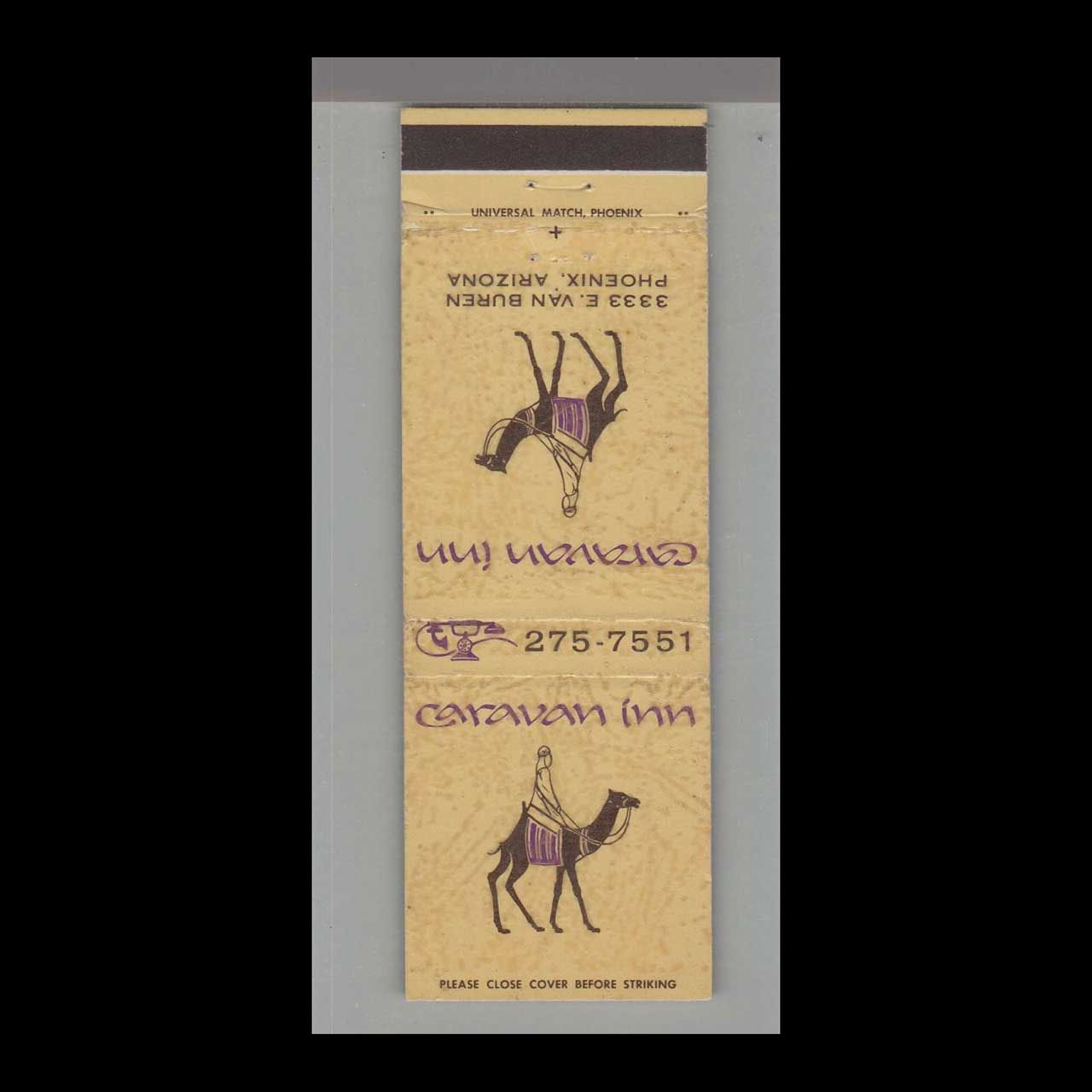 Caravan Inn Phoenix, AZ Vintage Matchbook Advertising Cover
