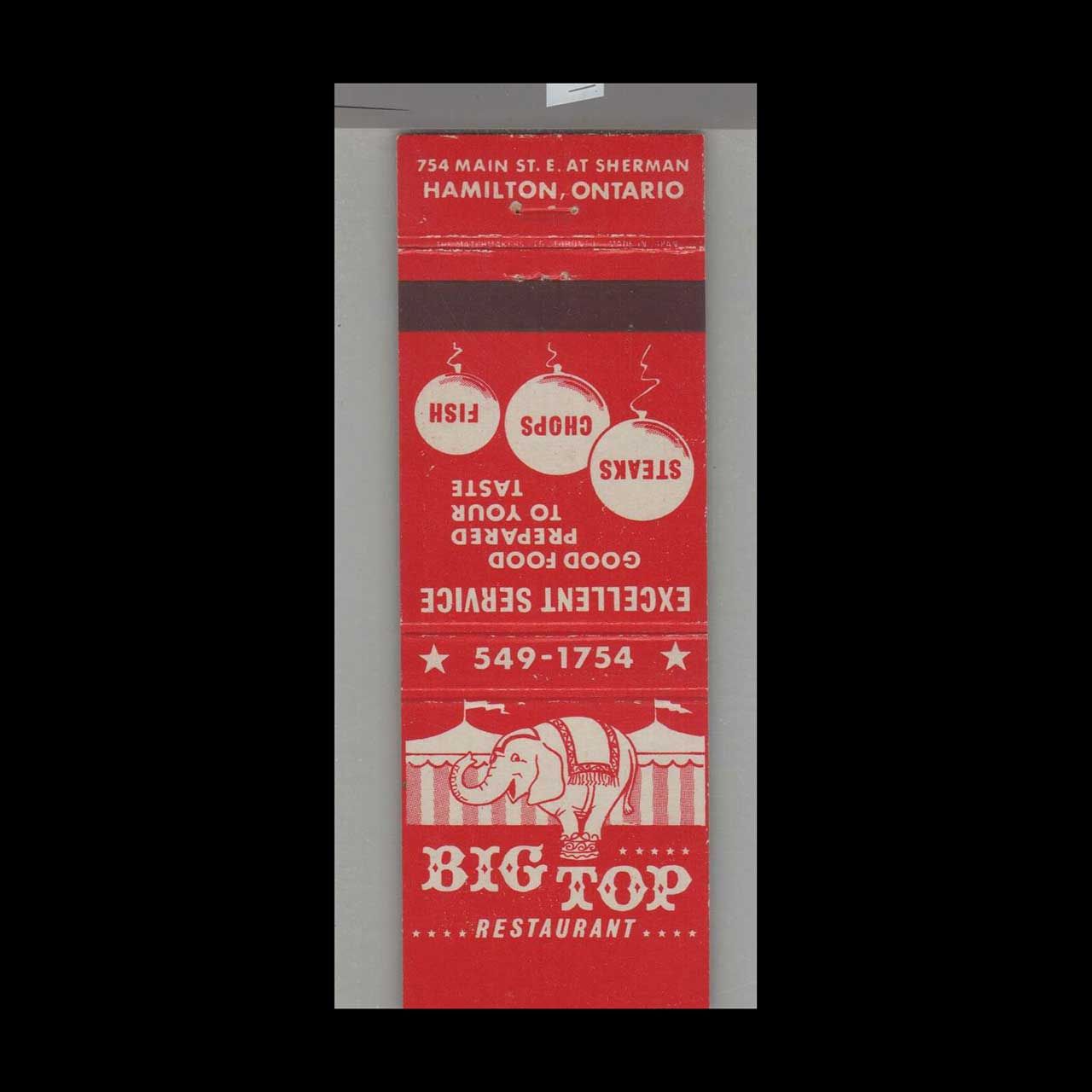 Elephant - The Box Office Games, Girls &amp; Fun Long Beach, CA Vintage Matchbook Advertising Cover