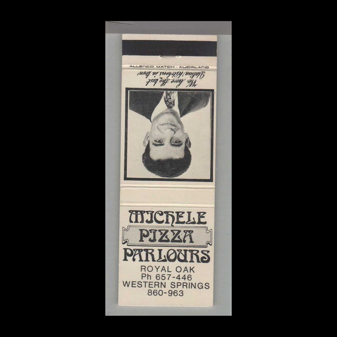 Pizza Place - Mickele Pizza Parlours Aukland Vintage Matchbook Advertising Cover