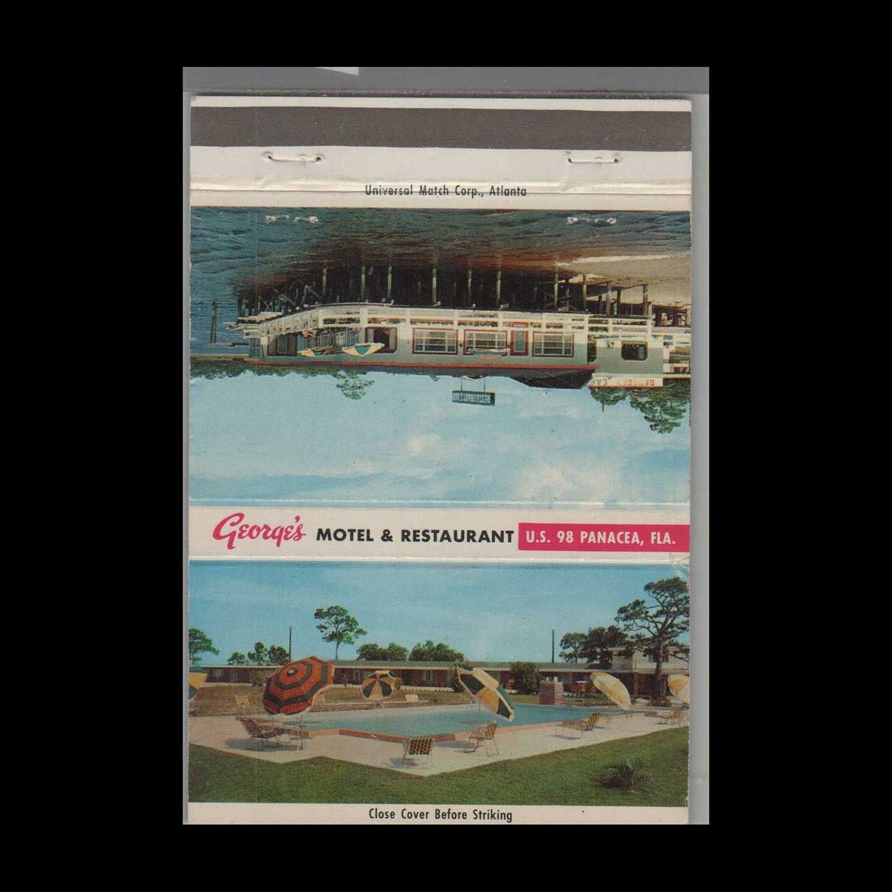 George&#39;s Motel &amp; Restaurant Panacea, FL Vintage Matchbook Advertising Cover