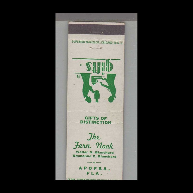 The Fern Nook Apopka, FL Vintage Matchbook Advertising Cover